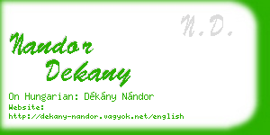 nandor dekany business card