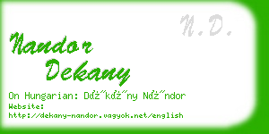 nandor dekany business card